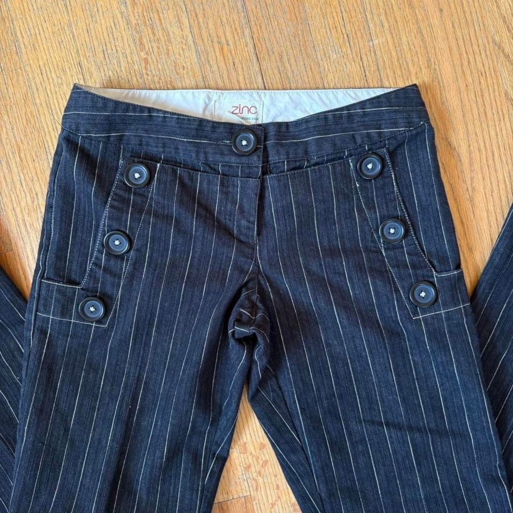 Pinstripe Sailor Flared Pants